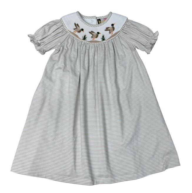 Mallard Duck Smocked Bishop Dress