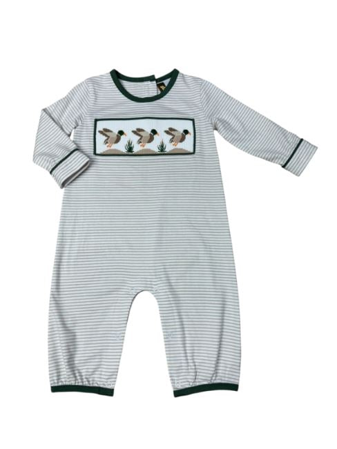 Mallard Duck Smocked Boys Romper