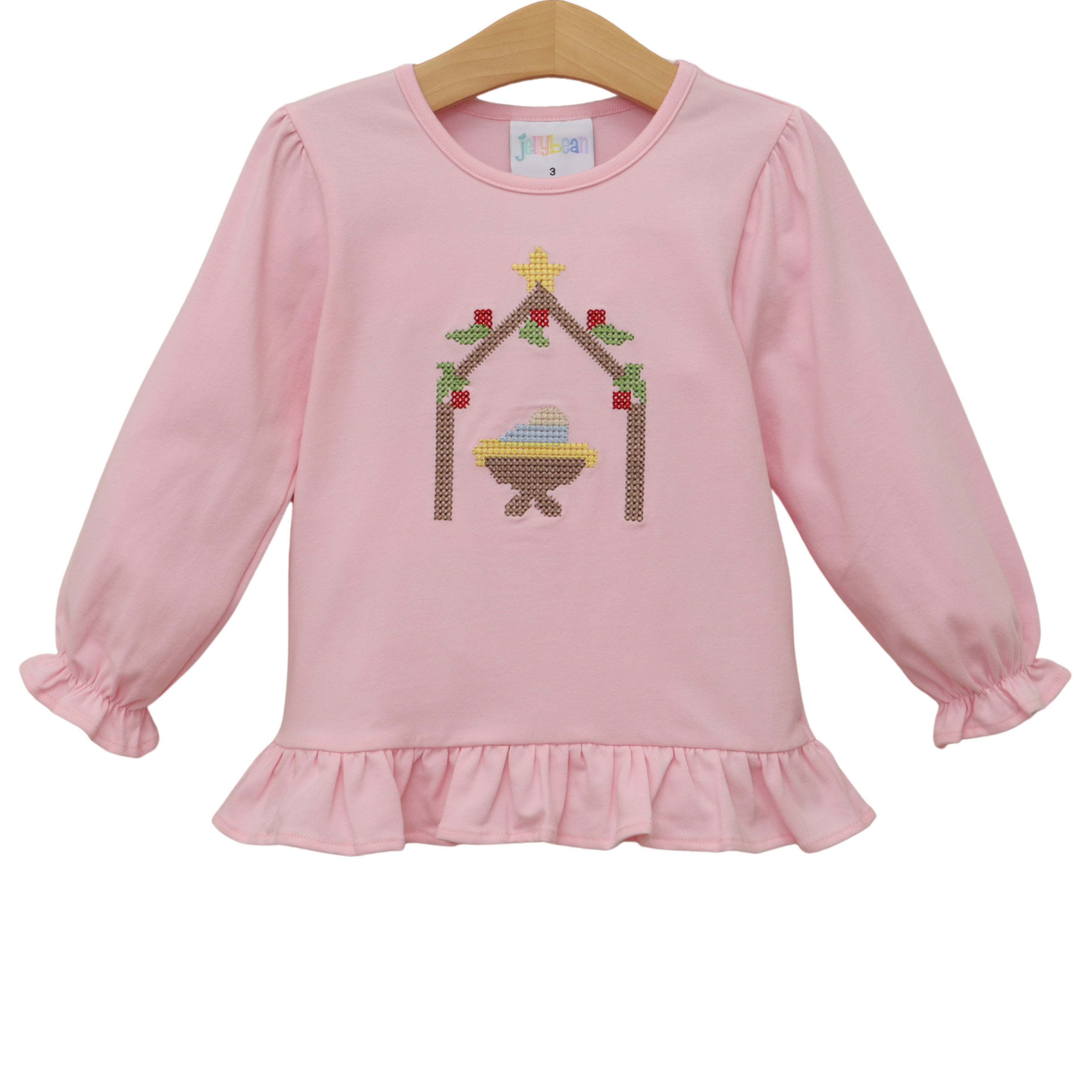 Away In A Manger Ruffle Top
