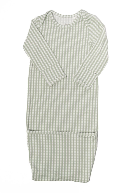 Sage Gingham Gown