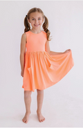 Neon Coral Tank Pocket Twirl Dress
