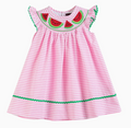 Pink Stripe Watermelon Smocked Bishop Dress