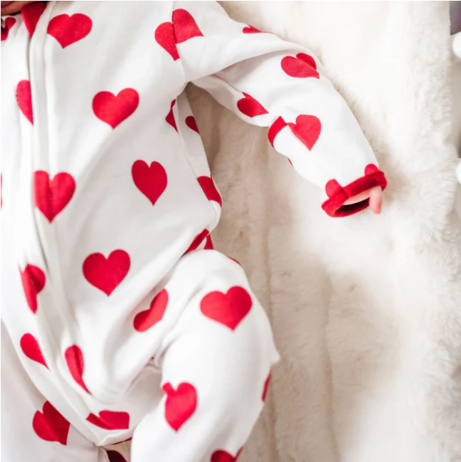 My Heart Zip Footie by Luna & Arlo