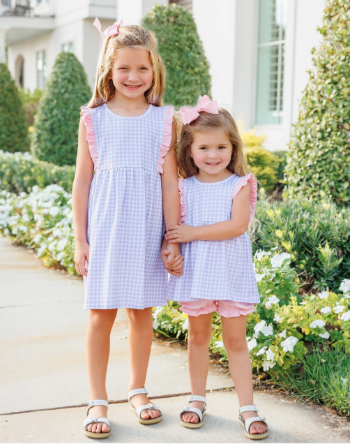 Evie Bloomer Set Lavender Gingham