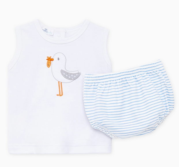 Seabird Shores Applique Diaper Cover Set