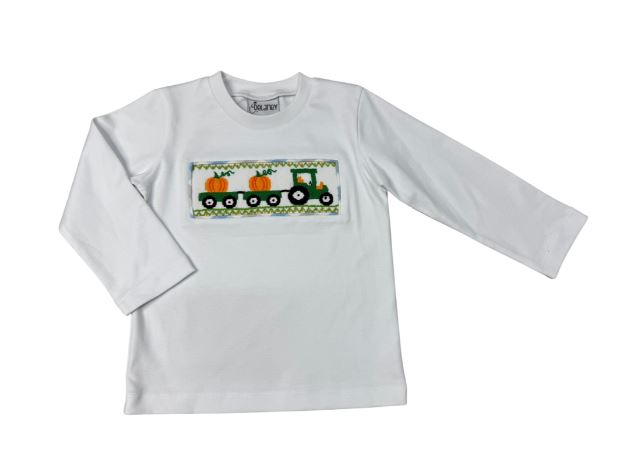 Smocked Tractor & Pumpkin Shirt