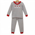 Christmas Candy Stripe Dark Skin Santa Ruffle Set