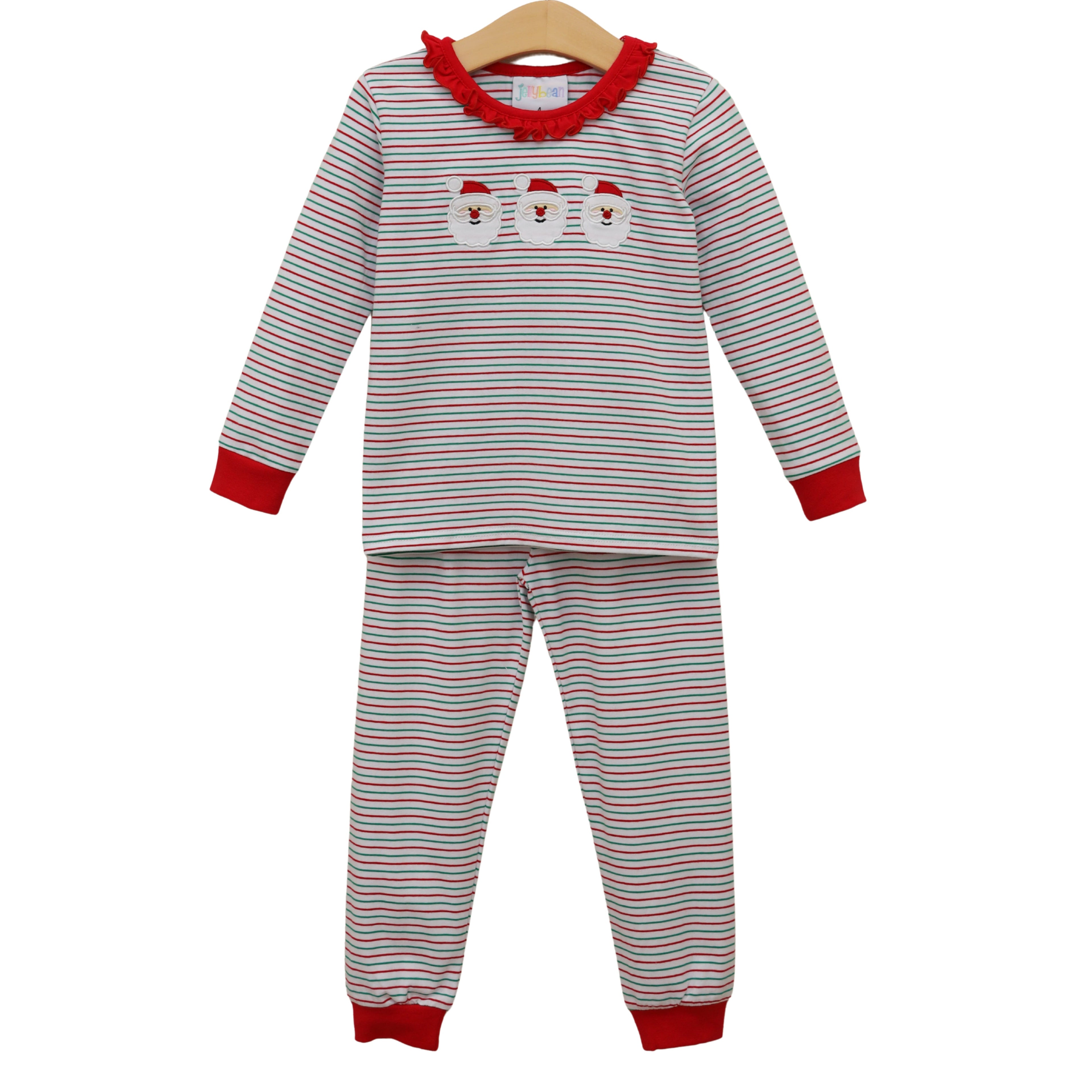 Christmas Candy Stripe Santa Ruffle Set