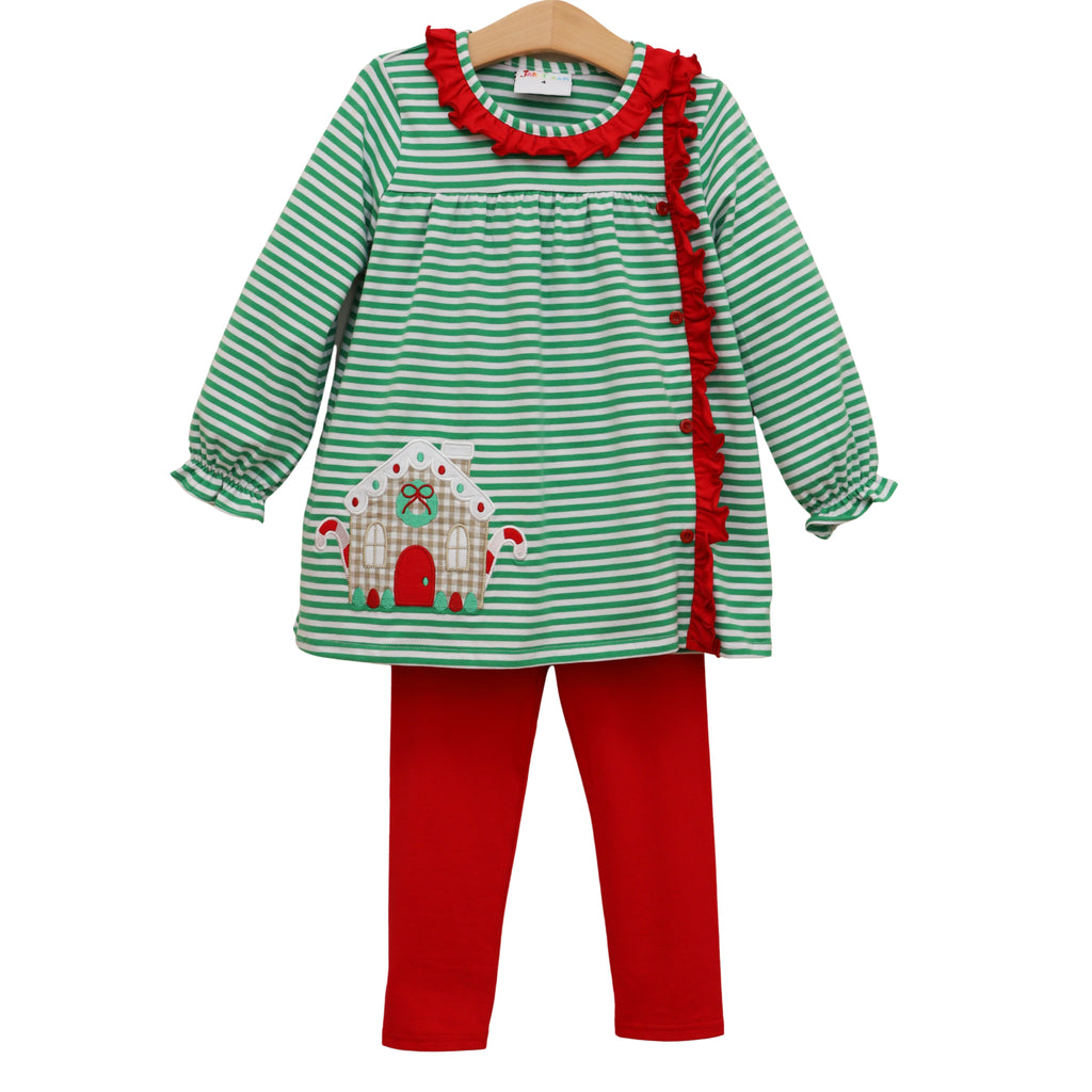 Christmas Cottage Ruffle Pants Set