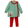 Christmas Cottage Ruffle Pants Set