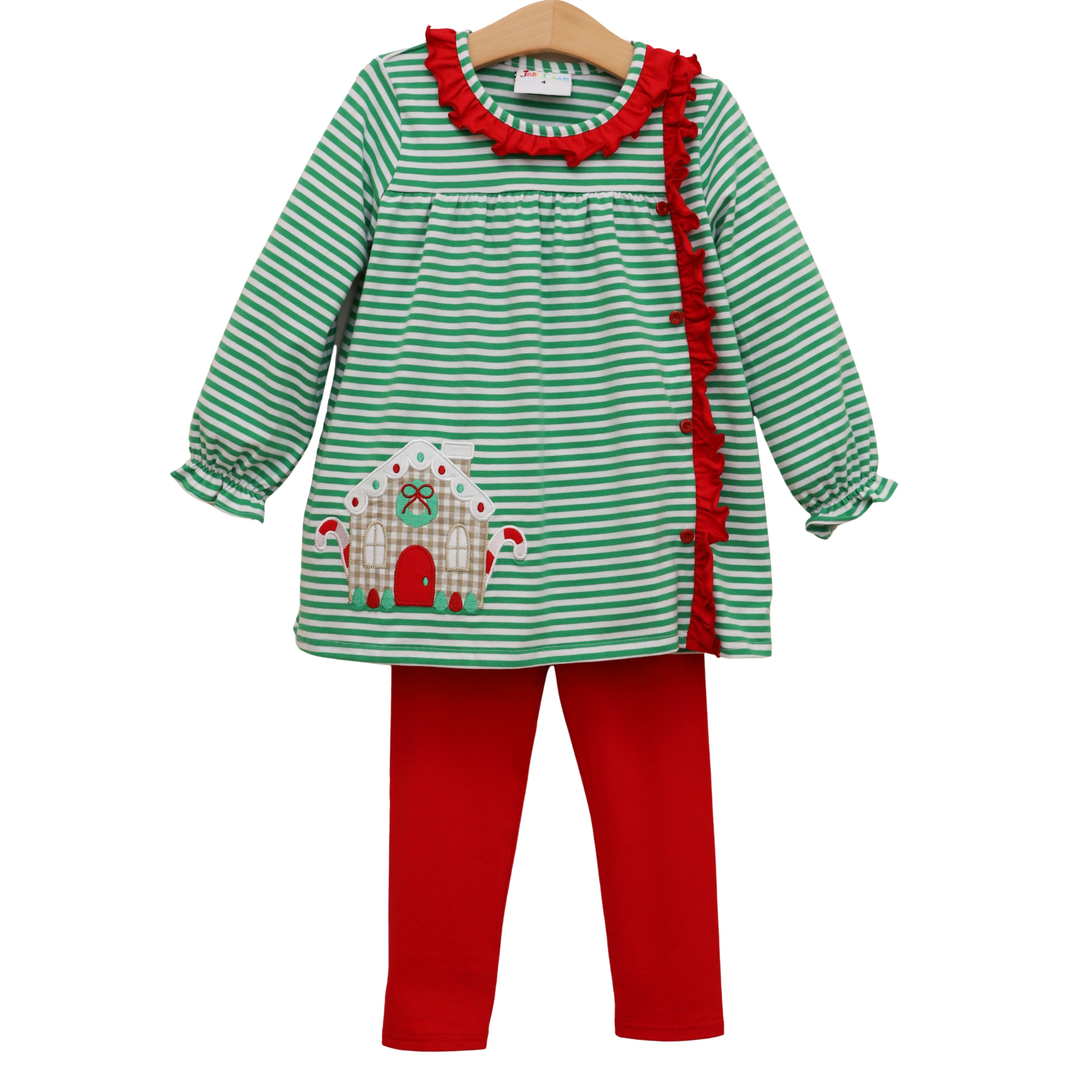 Christmas Cottage Ruffle Pants Set