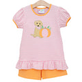 Pumpkins and Paws Ruffle Short Set