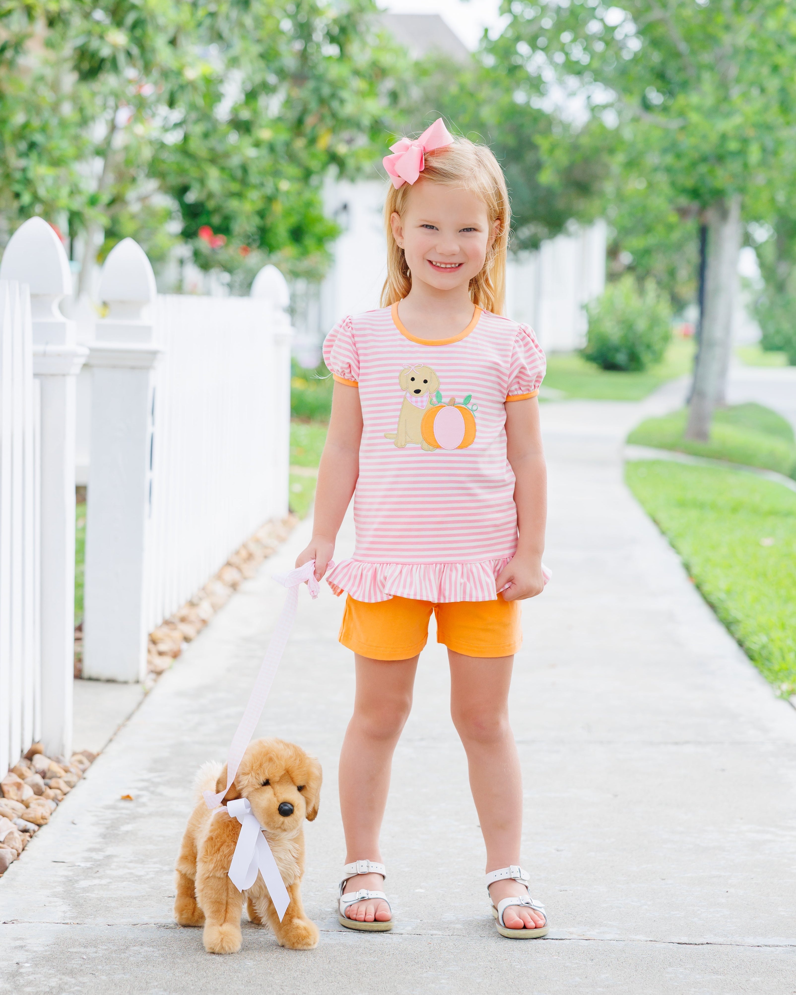 Pumpkins and Paws Ruffle Short Set