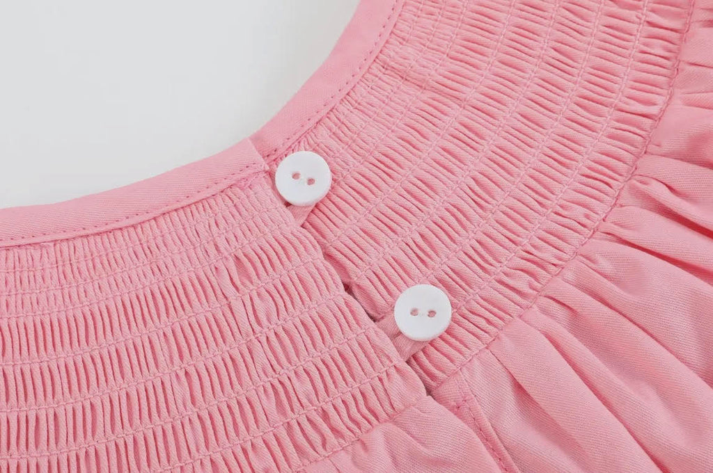 Pink Hearts Smocked Romper