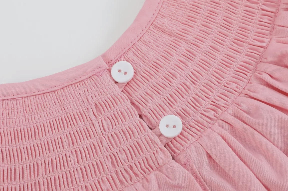 Pink Hearts Smocked Romper